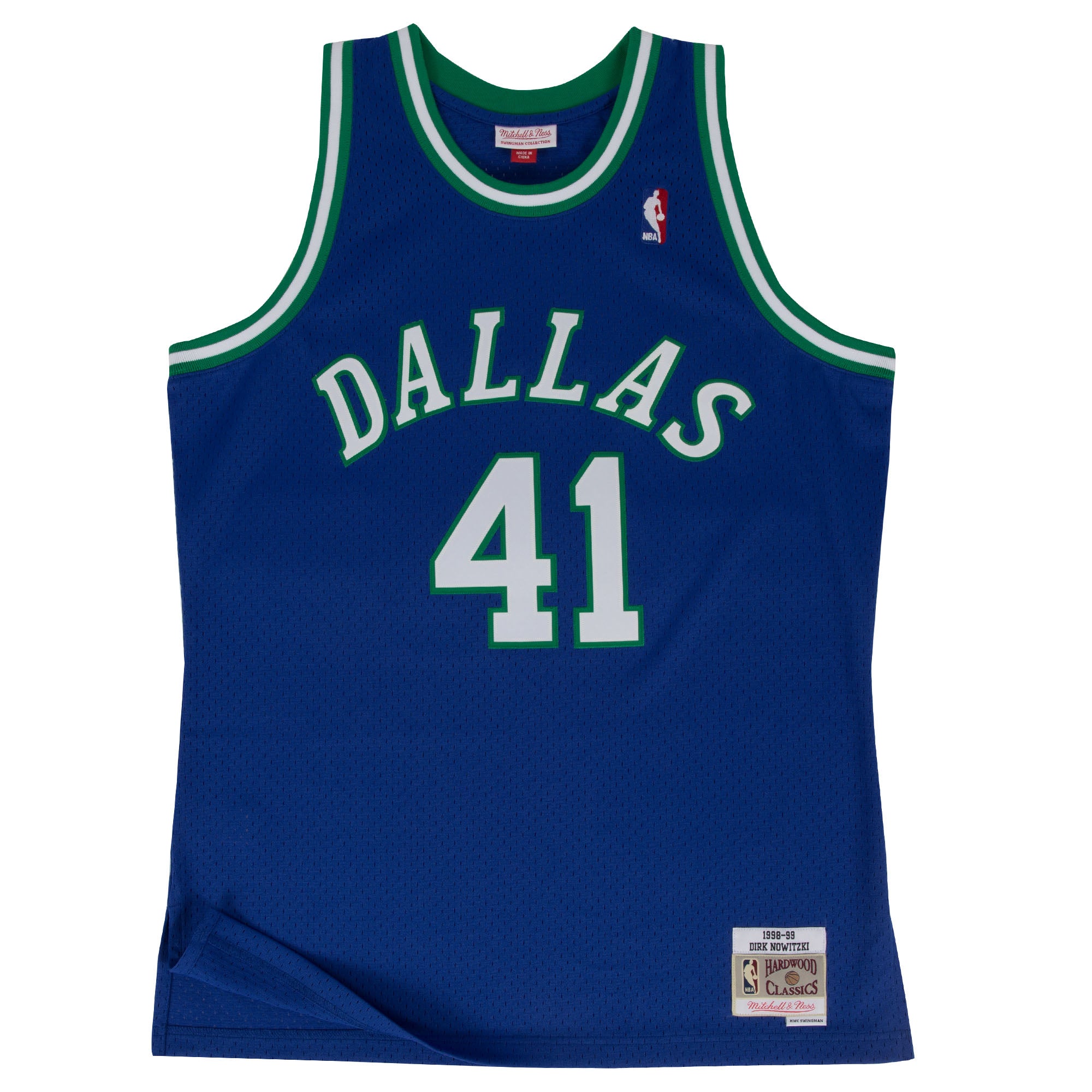 NBA Dallas Mavericks Dirk Nowitzki Mitchell & Ness Retro Swingman Jersey - Blue - Just Sports