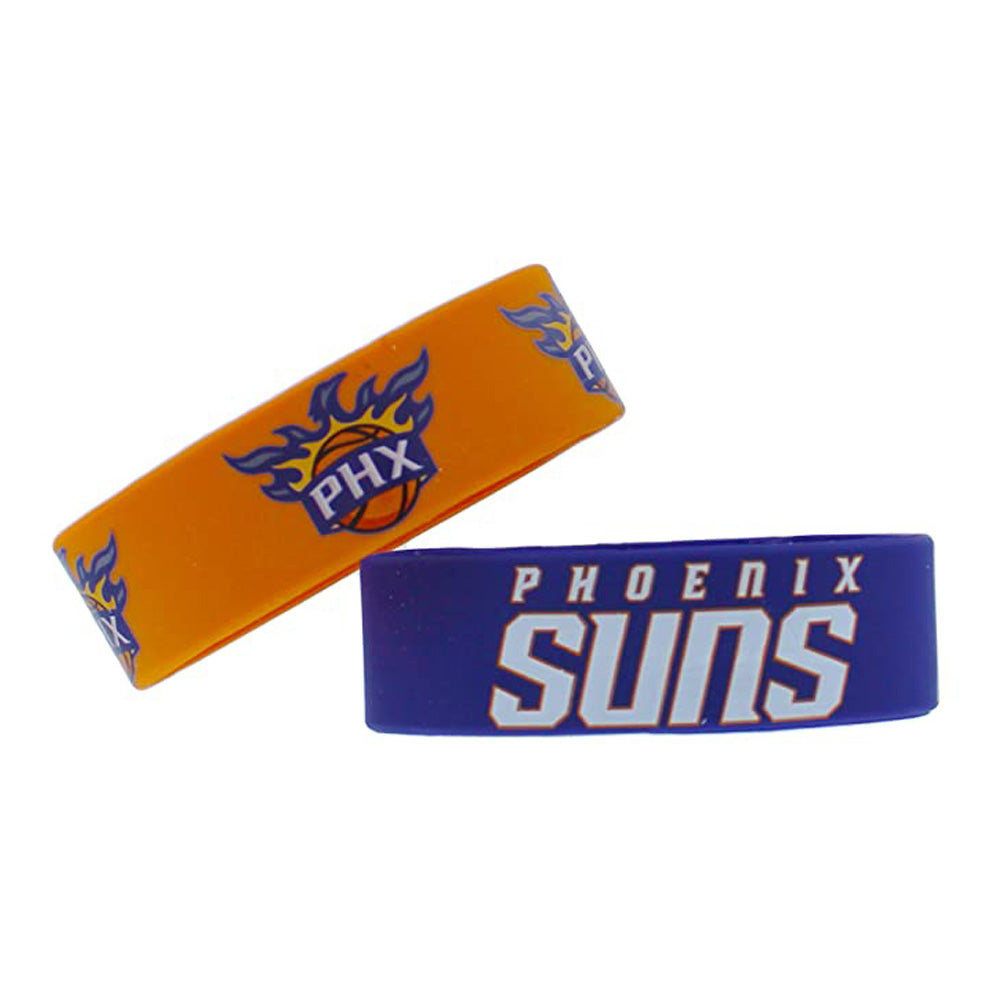 NBA Phoenix Suns Aminco 2-Pack Wide Silicone Bracelet Bands