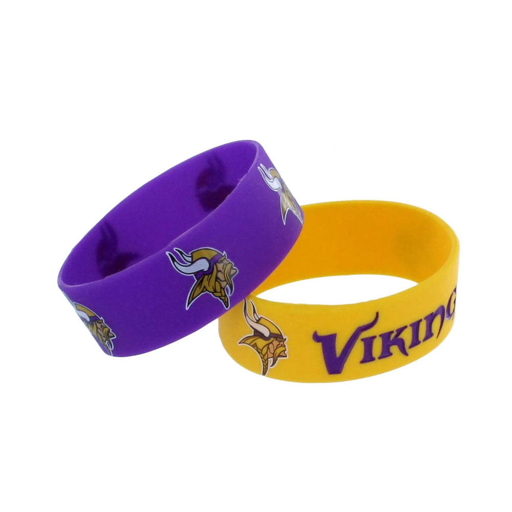 NFL Minnesota Vikings Aminco 2-Pack Wide Silicone Bracelet Bands