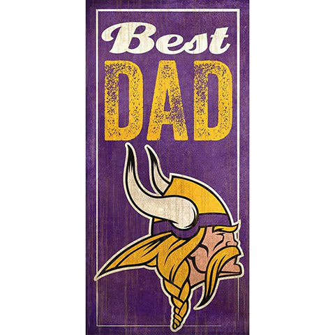 NFL Minnesota Vikings Fan Creations Best Dad 6&quot; x 12&quot; Sign