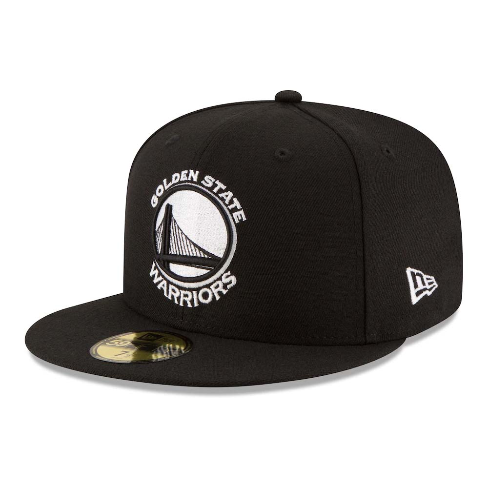 NBA Golden State Warriors New Era Black &amp; White 59FIFTY