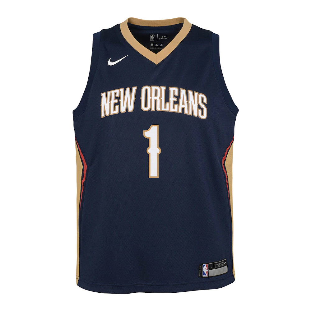NBA New Orleans Pelicans Zion Williamson Youth Nike Icon Swingman Jersey - Navy