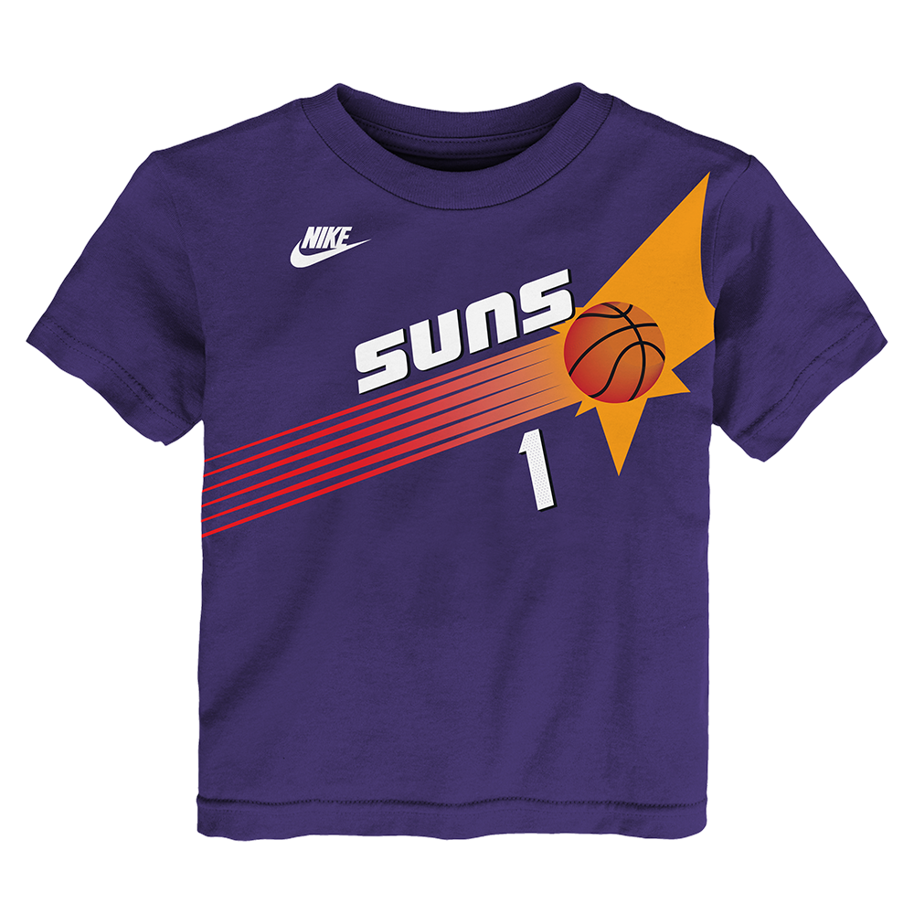 NBA Phoenix Suns Devin Booker Kids Nike &#39;22 Hardwood Classics Name &amp; Number Tee