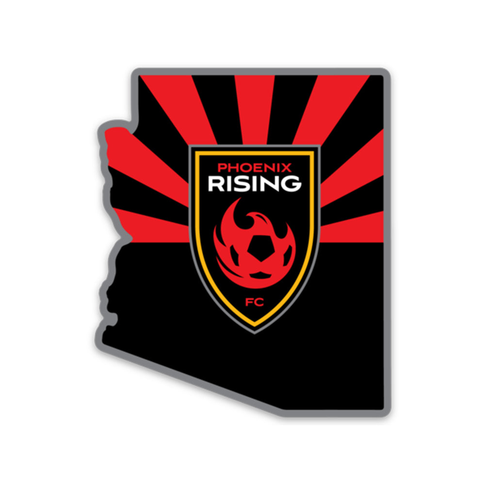 Phoenix Rising State Shield 2.5&quot; x 3&quot; Sticker